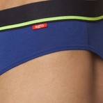 Contrast Striped Band Brief // Navy Blue (L)