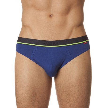 Contrast Striped Band Brief // Navy Blue (S)