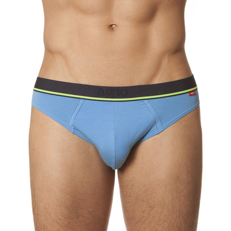 Contrast Striped Band Brief // Blue (S)