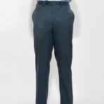 2 Button Windowpane Peak Lapel Vested Wool Suit // Teal Plaid (US: 38R)