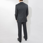 2 Button Tartan Plaid Notch Lapel Wool Suit // Charcoal Plaid (US: 40S)