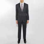 2 Button Tartan Plaid Notch Lapel Wool Suit // Charcoal Plaid (US: 42S)