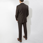 2 Button Plaid Peak Lapel Wool Suit // Brown Plaid (US: 42L)