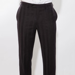 2 Button Stripe Notch Lapel Wool Suit // Brown Stripe (US: 42R)