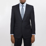2 Button Peak Lapel Wool Suit // Navy (US: 40S)