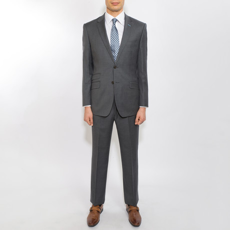 2 Button Notch Lapel Wool Suit // Gray (US: 36S)