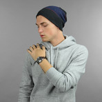 The Forte Slouchy Beanie // Charcoal + Blue