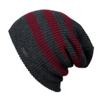 The Forte Slouchy Beanie // Charcoal + Port Stripe