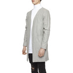 Wool Blend Kimono Coat // Grey (XL)