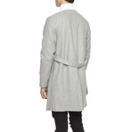 Wool Blend Kimono Coat // Grey (XL)