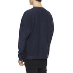 Oversized Inside Out Sweatshirt // Navy (XL)