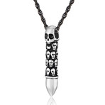 Skull Capsule Bullet Pendant Necklace