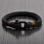 Stainless Steel Matte Screw Clasp Braided Rope Bracelet