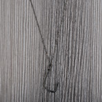 Polished Stainless Steel Hook Pendant Necklace // Black