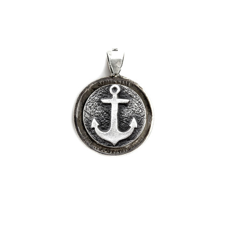 Anchor Medallion Necklace (Sterling Silver Chain)