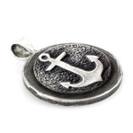 Anchor Medallion Necklace (Sterling Silver Chain)