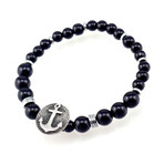 Anchor Bracelet // Onyx Stone