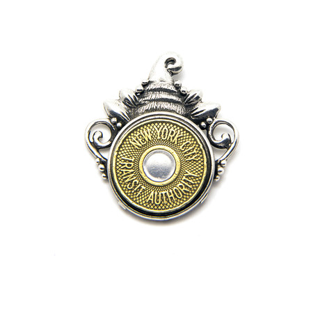 Bullseye New York Subway Token Necklace (Sterling Silver Chain)