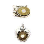 Bullseye New York Subway Token Necklace (Sterling Silver Chain)