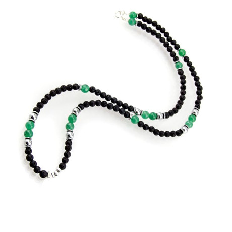 Lava Stone Necklace // Black + Green