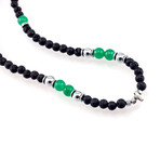 Lava Stone Necklace // Black + Green