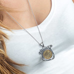 Israeli Harp Coin Necklace (Sterling Silver Chain)