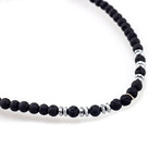 Short Lava Stone Necklace // Black