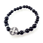 Lily Medallion Bracelet // Onyx Stone