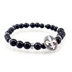 Lily Medallion Bracelet // Onyx Stone