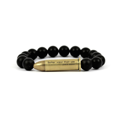 Brass Bullet Bracelet // Mat Onyx (Small)