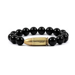 Brass Bullet Bracelet // Polished Onyx (Small)