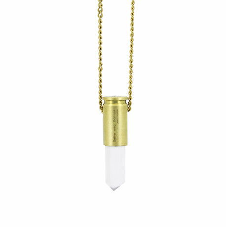 Bullet Necklace // Brass + Mountain Crystal