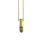 Bullet Necklace // Brass + Labradorite
