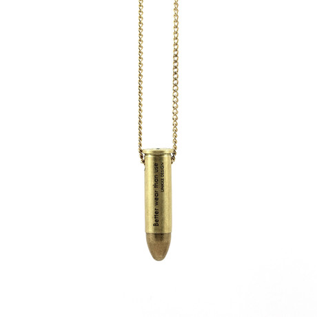 Medium Bullet Necklace // Brass