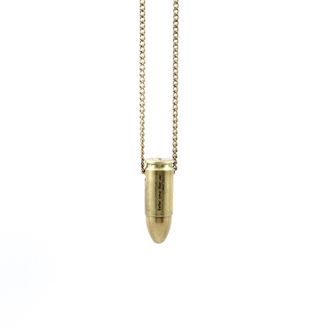 Small Bullet Necklace // Brass