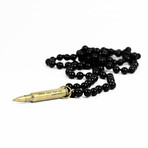 Onyx Bullet Necklace // Brass