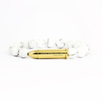Gold Bullet Bracelet // Howlite (Medium)