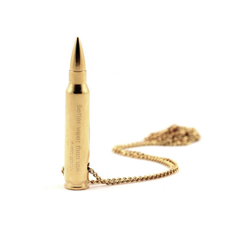 Big Bullet Necklace // Gold