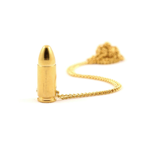 Small Bullet Necklace // Gold