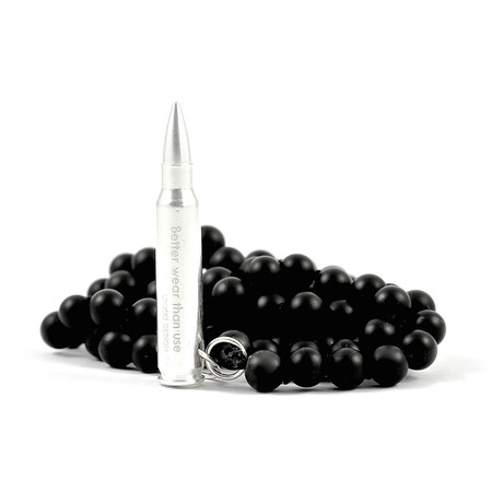 Onyx Bullet Necklace // Silver