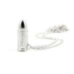 Small Bullet Necklace // Silver