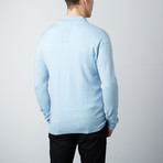 Wool + Cashmere Mock Zip Sweater // Light Blue (S)