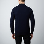 Wool + Cashmere Mock Zip Sweater // Navy (S)