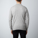 Wool + Cashmere Mock Zip Sweater // Light Grey (S)
