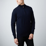 Wool + Cashmere Mock Zip Sweater // Navy (S)