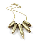 5 Bullet Necklace // Brass