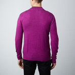 Wool + Cashmere Mock Zip Sweater // Magenta (S)