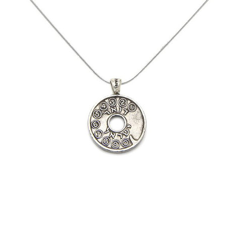 Old Israeli Telephone Token Coin Necklace (Sterling Silver Chain)