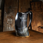 Polished American Pint Drinking Mug // Wood Base
