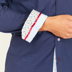 Lucci Long-Sleeve Button-Up Shirt // Slate Blue (M)